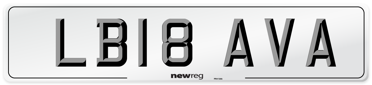 LB18 AVA Number Plate from New Reg
